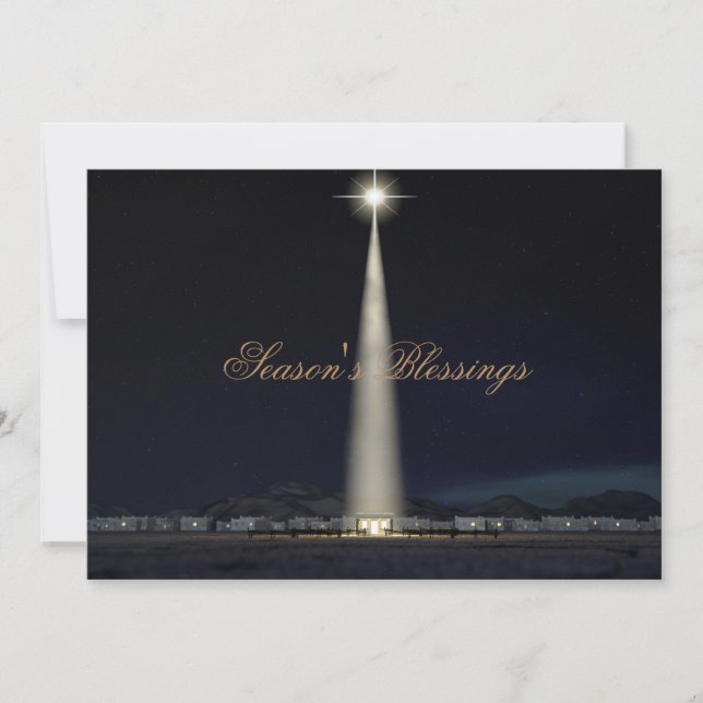 Abstract Christmas Nativity Stable And Star Holiday Card (Front)