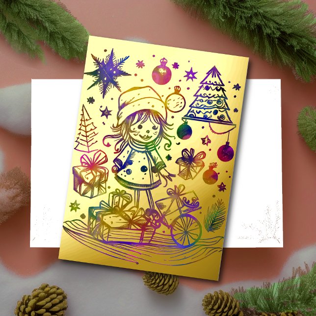 Abstract Christmas Theme Child Gold Foil (Creator Uploaded)