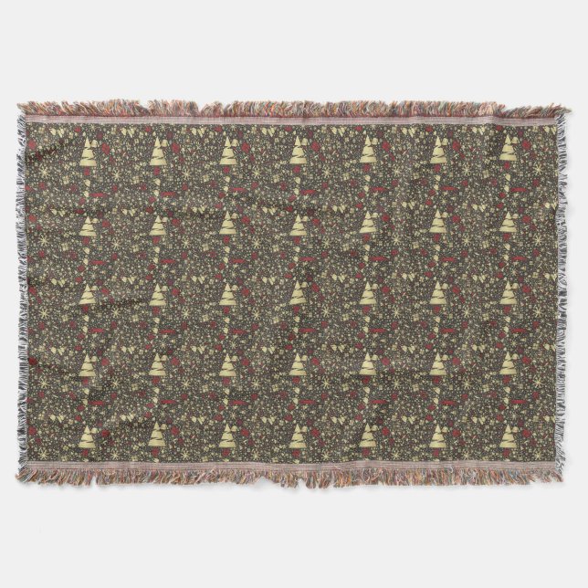 Abstract Christmas Throw Blanket (Front)