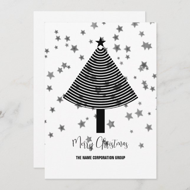 Abstract Christmas tree business Invitation (Front/Back)