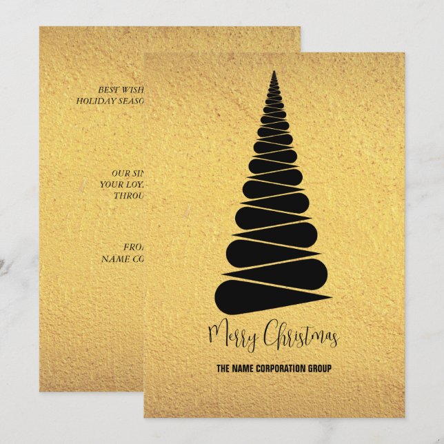 Abstract Christmas tree business Invitation (Front/Back)