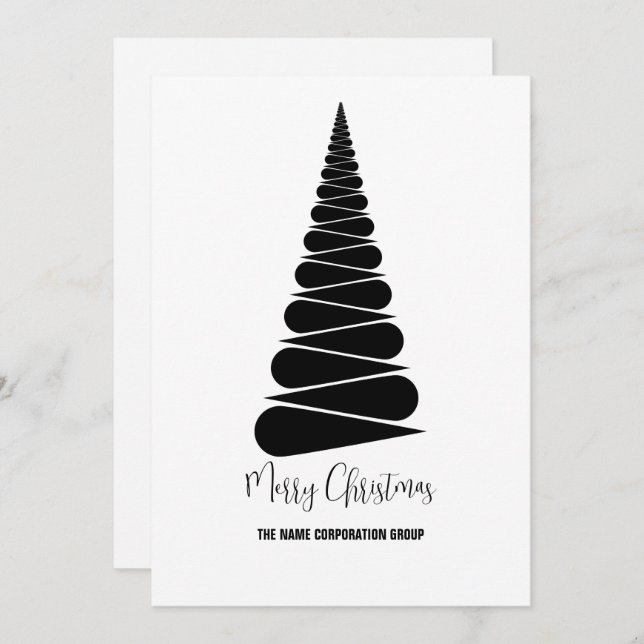 Abstract Christmas tree business Invitation (Front/Back)
