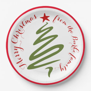 Abstract Christmas Tree Paper Plate