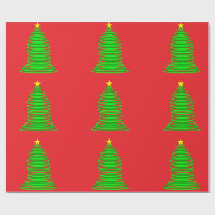 Abstract Christmas Tree Red Wrapping Paper