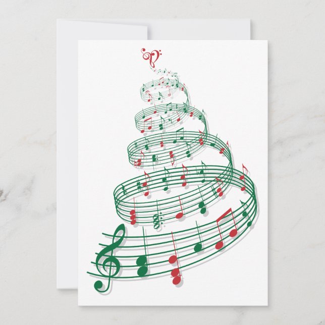 Abstract Christmas tree with music notes (Front)