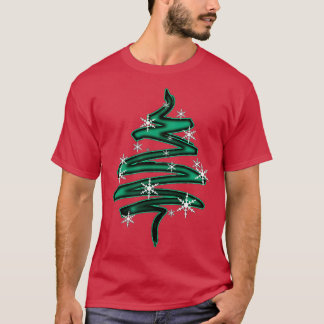 Abstract Christmas tree with snowflakes T-Shirt