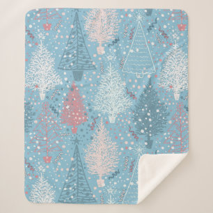 Abstract Christmas Trees Pattern 2 Sherpa Blanket