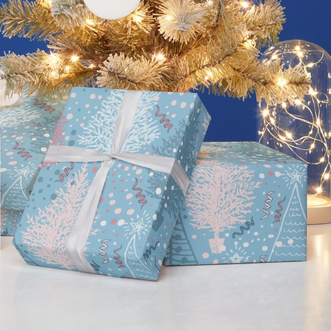 Abstract Christmas Trees Pattern 2 Wrapping Paper (Holidays)