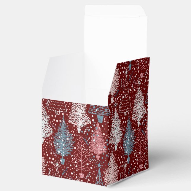 Abstract Christmas Trees Pattern 3 Favour Box (Opened)