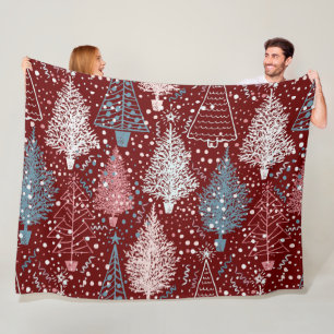 Abstract Christmas Trees Pattern 3 Fleece Blanket