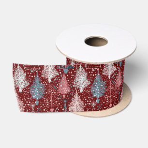 Abstract Christmas Trees Pattern 3 Satin Ribbon