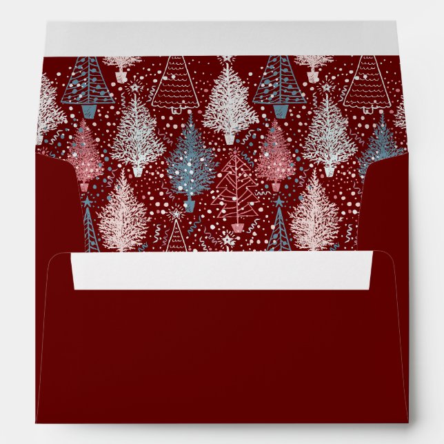 Abstract Christmas Trees Pattern Envelope (Back (Bottom))