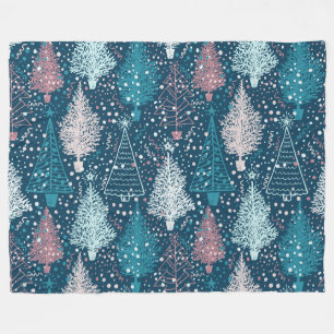 Abstract Christmas Trees Pattern Fleece Blanket