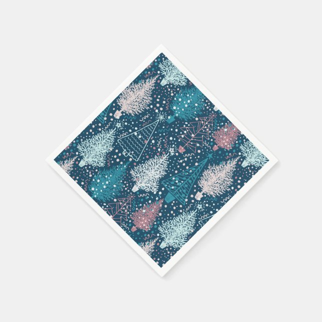 Abstract Christmas Trees Pattern Napkin (Corner)