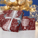 Abstract Christmas Trees Pattern Wrapping Paper<br><div class="desc">Muted colours stylised abstract Christmas trees pattern with a dark-der background.</div>