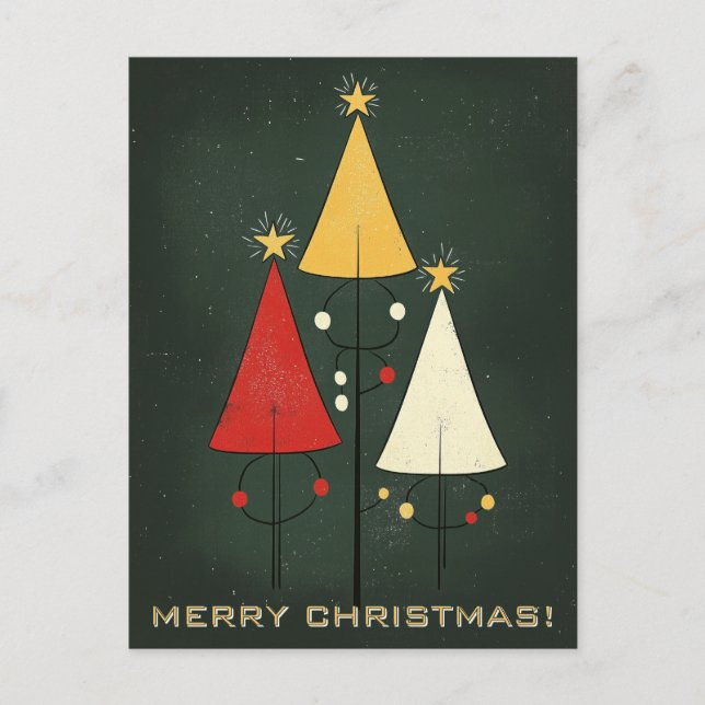 Abstract Christmas Trees Postcard (Front)