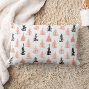 Abstract Christmas Trees Scandinavian Lumbar Cushion