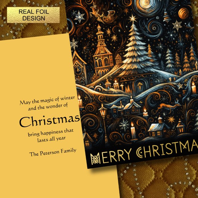 Abstract Christmas Village Chalk Drawing Night Sky (Creator Uploaded)