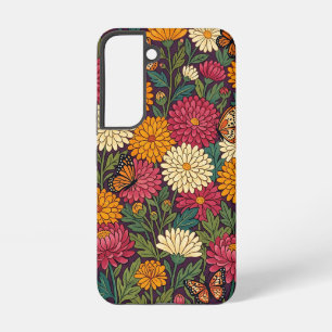 Abstract Chrysanthemum Butterflies Samsung Cases
