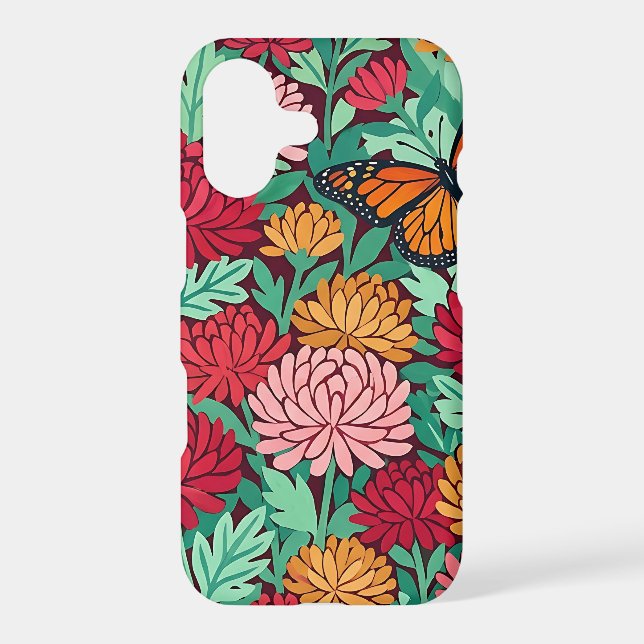 Abstract Chrysanthemum Butterfly iPhone Cases (Back)