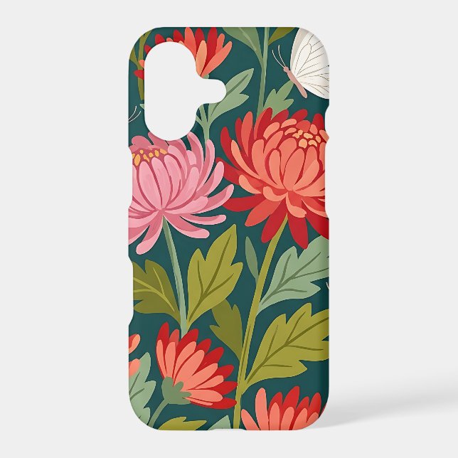 Abstract Chrysanthemums Butterflies iPhone Cases (Back)