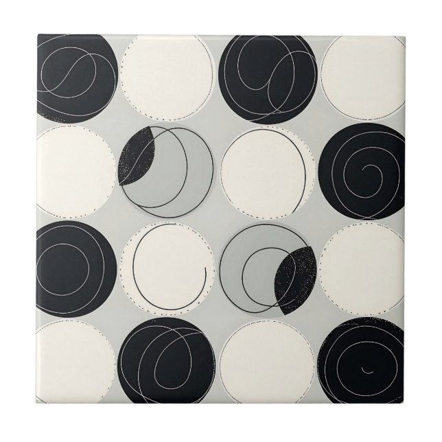 Abstract Circle Overlap Pattern Tile (Front)
