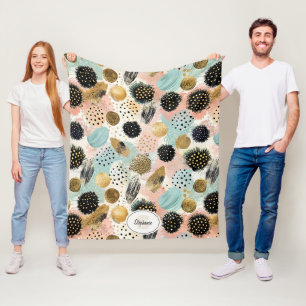 Abstract Circle Pattern -with Glitter & Speckles 2 Fleece Blanket