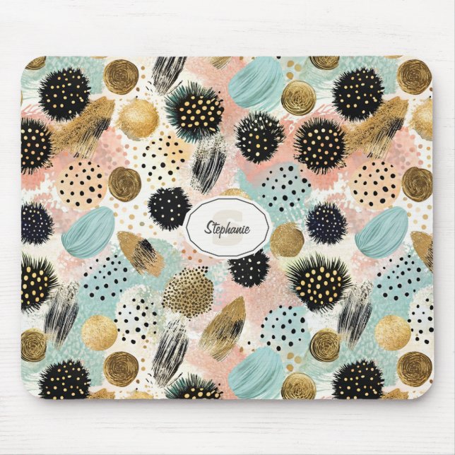 Abstract Circle Pattern -with Glitter & Speckles 2 Mouse Pad (Front)