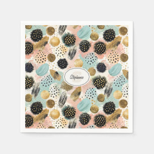 Abstract Circle Pattern -with Glitter & Speckles 2 Napkin