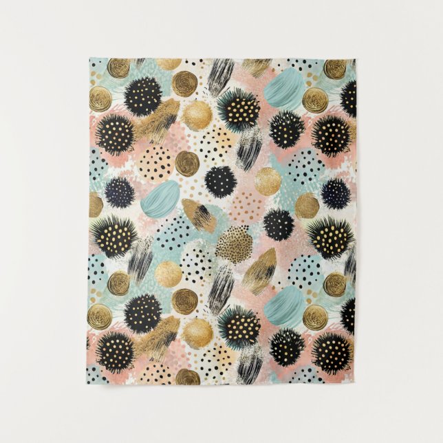 Abstract Circle Pattern -with Glitter & Speckles 2 Tapestry (Front)