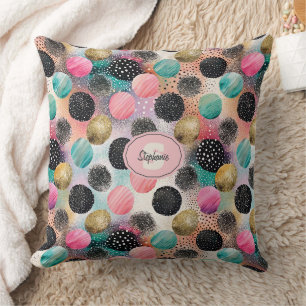 Abstract Circle Pattern -with Glitter & Speckles Cushion