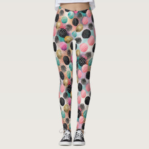 Abstract Circle Pattern -with Glitter & Speckles Leggings