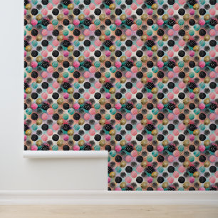Abstract Circle Pattern -with Glitter & Speckles Wallpaper