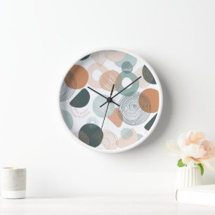 Abstract Circle Shape Elegant Geometric Modern  Clock