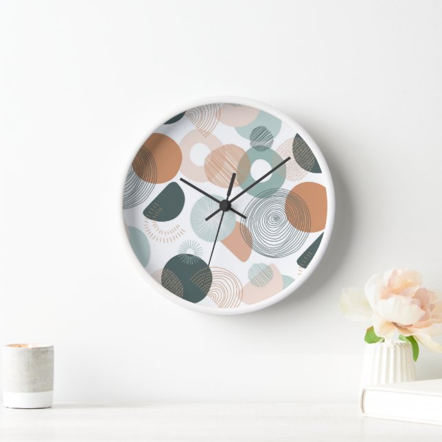Abstract Circle Shape Elegant Geometric Modern  Clock (Home)