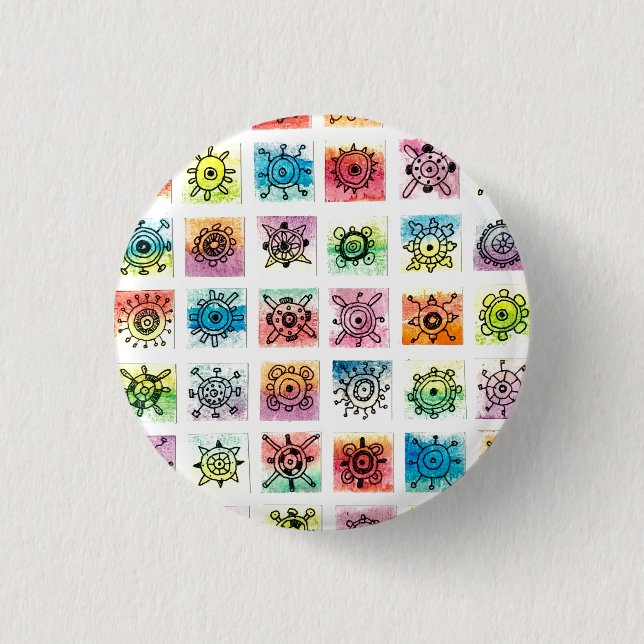 Abstract Circle Shapes Designs Illustration 3 Cm Round Badge (Front)