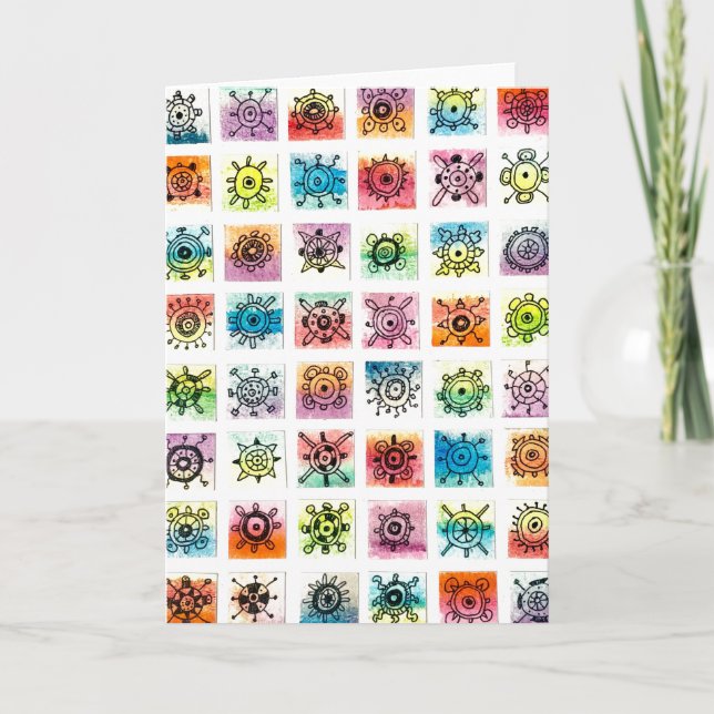 Abstract Circle Shapes Designs Illustration Card (Front)