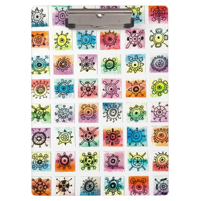 Abstract Circle Shapes Designs Illustration Clipboard (Front)