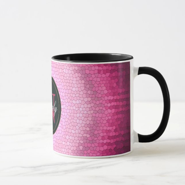 Abstract circle vitrage pink texture. mug (Right)