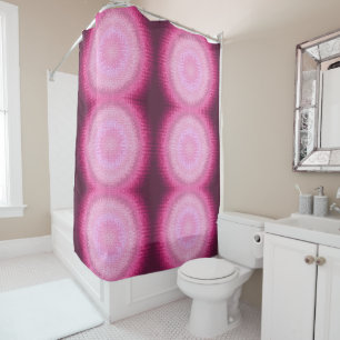 Abstract circle vitrage pink texture. shower curtain