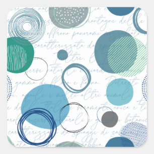 abstract circles and blobs in simply design square sticker