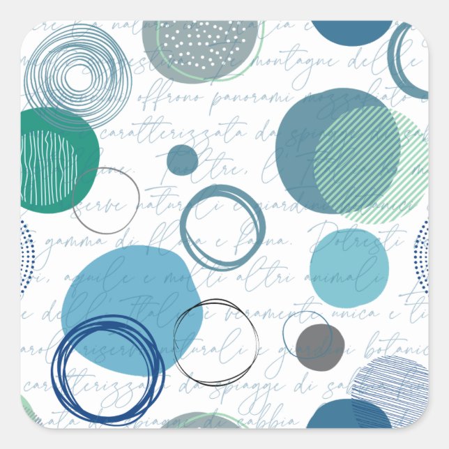 abstract circles and blobs in simply design square sticker (Front)