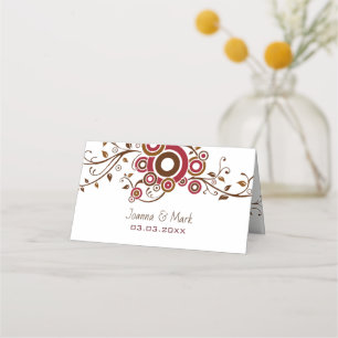 Abstract Circles And Twigs Place Card
