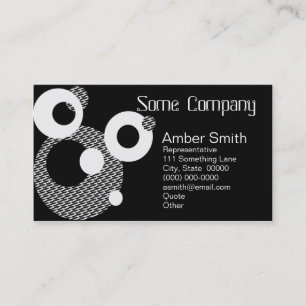 Abstract Circles Black And White Business Card