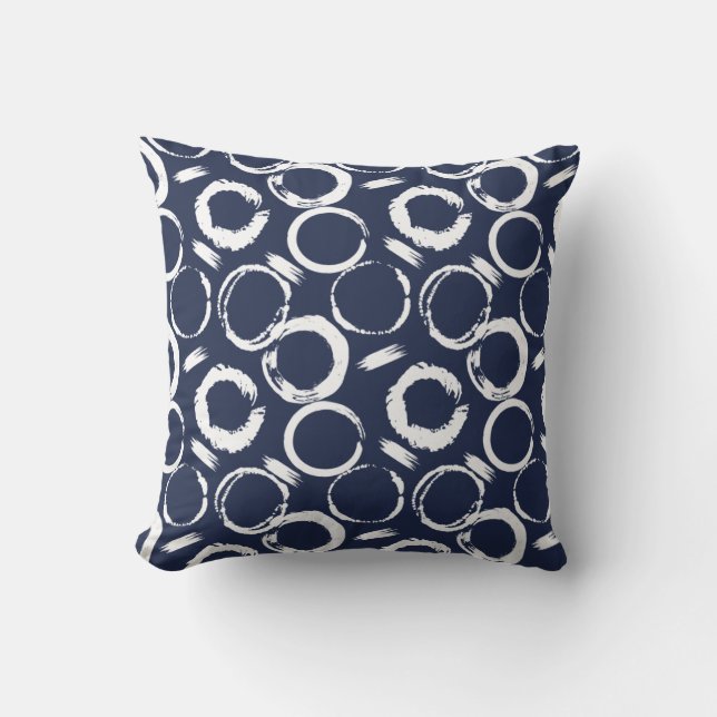 Abstract Circles Blue Cushion (Front)