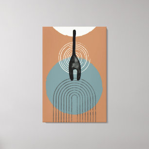 Abstract circles Cat behind Canvas Print
