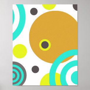 Abstract circles dots poster