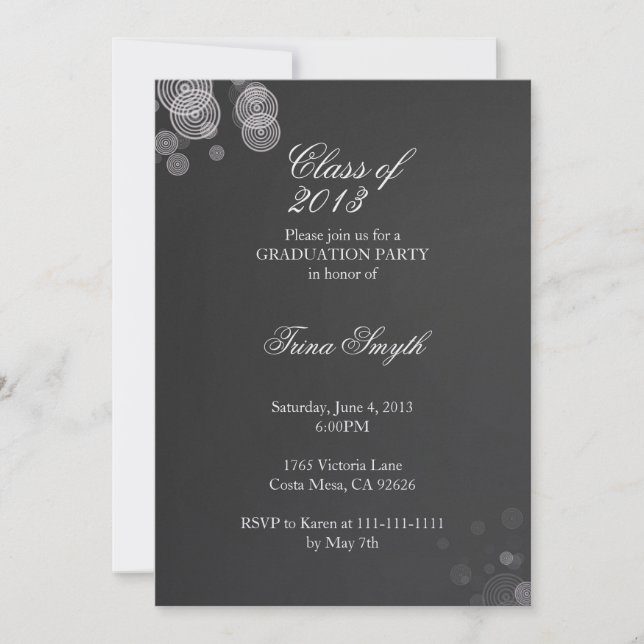 Abstract Circles Graduation Invitation (Front)