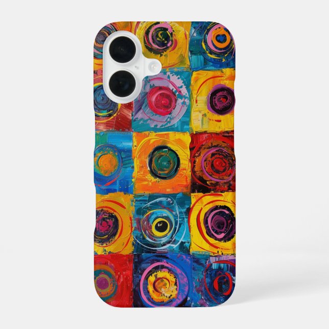 Abstract Circles iPhone 16 Case (Back)