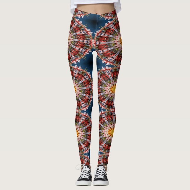 Abstract circles pattern leggings (Front)